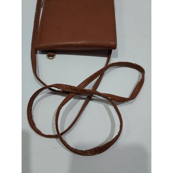 Crossbody Travel Bag Tan Brown Leather Vintage Small Purse Shoulder Bag Italy - Picture 12 of 13